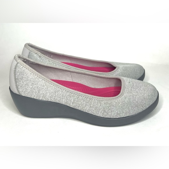 Crocs Womens Busy Day Slip On Comfort Ballet Wedges Shoes Sz 8 - Picture 4 of 10